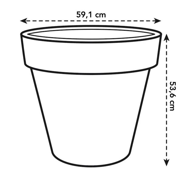 elho® Pure Round Pflanzgefäß Anthrazit Ø 59 cm - Kunststoff