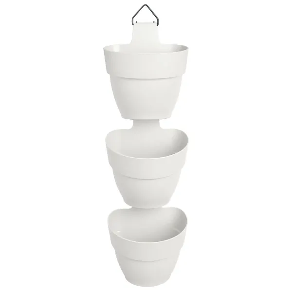 elho® Vibia campana 3er Wandtopf vertikal forrest Seidenweiß - Kunststoff elho® Vibia campana 3er Wandtopf vertikal forrest Seidenweiß - Kunststoff