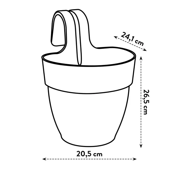elho® Vibia campana easy Pflanzgefäß S Anthrazit zum Einhängen - Kunststoff