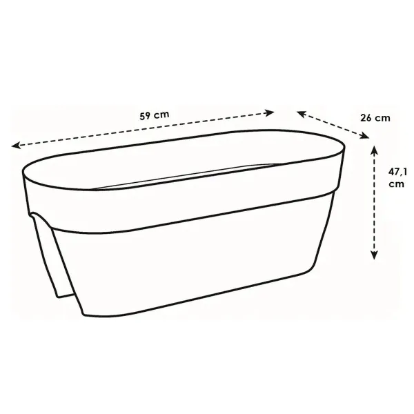 elho® Vibia campana Geländerkasten Flower Bridge Anthrazit 60 cm - Kunststoff