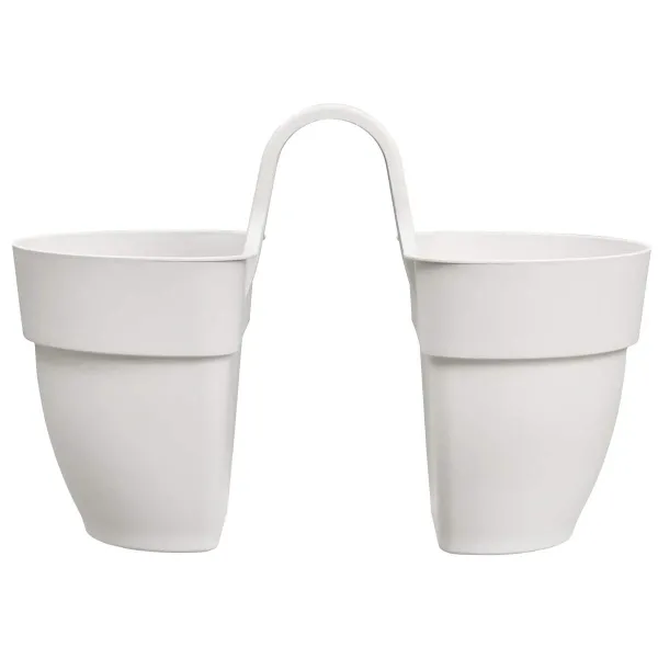 elho® Vibia campana Geländertopf Flower Twin Seidenweiß 21 cm - Kunststoff
