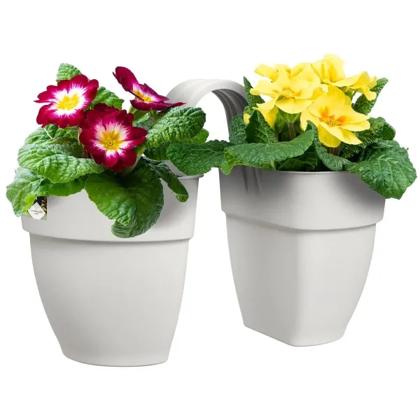 elho® Vibia campana Geländertopf Flower Twin Seidenweiß 21 cm - Kunststoff