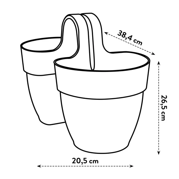 elho® Vibia campana Geländertopf Flower Twin Seidenweiß 21 cm - Kunststoff