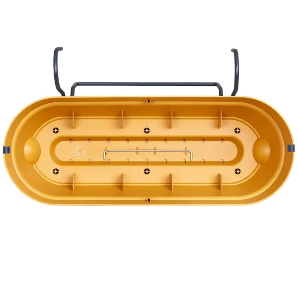 elho® Vibia campana Pflanzkasten Honiggelb 50 cm mit Halter allin1 - Kunststoff