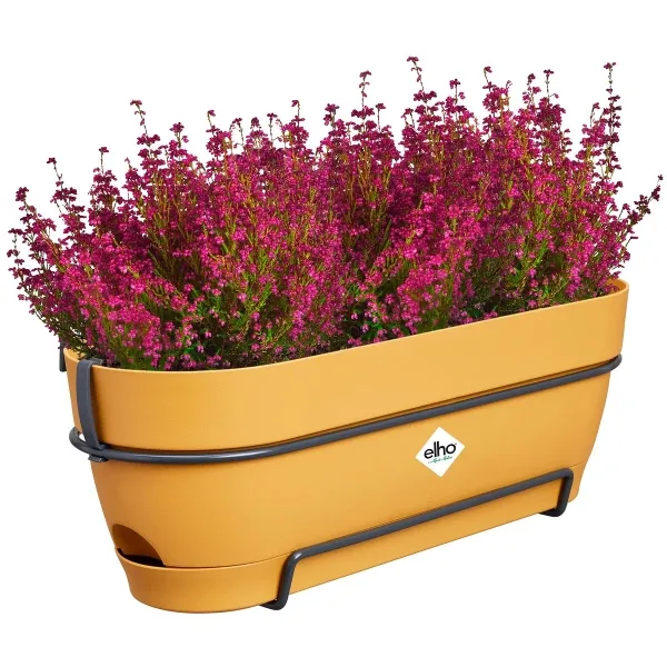 elho® Vibia campana Pflanzkasten Honiggelb 50 cm mit Halter allin1 - Kunststoff