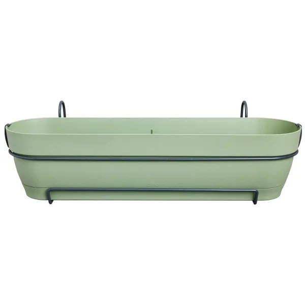 elho® Vibia campana Pflanzkasten Pistaziengrün 70 cm mit Halter allin1 - Kunststoff