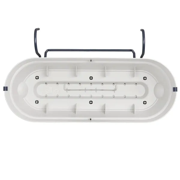 elho® Vibia campana Pflanzkasten Seidenweiß 50 cm mit Halter allin1 - Kunststoff