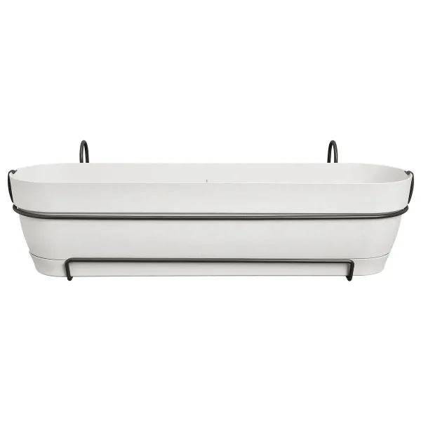 elho® Vibia campana Pflanzkasten Seidenweiß 70 cm mit Halter allin1 - Kunststoff