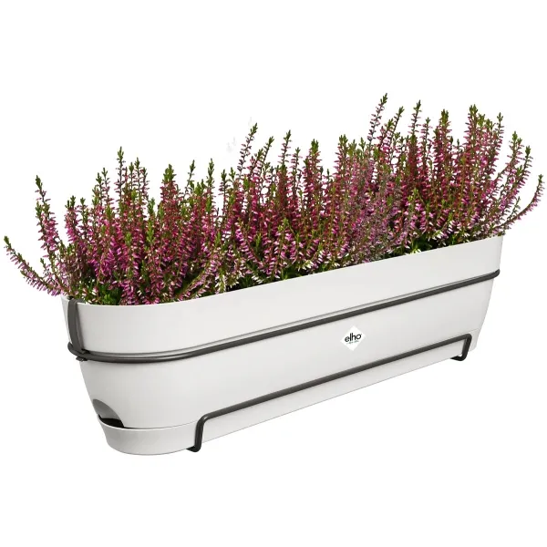 elho® Vibia campana Pflanzkasten Seidenweiß 70 cm mit Halter allin1 - Kunststoff