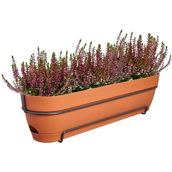 elho® Vibia campana Pflanzkasten Terracotta 70 cm mit Halter allin1 - Kunststoff