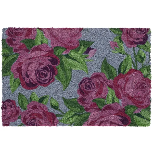 Esschert Desgin Türmatte Vintage Purple Roses altrosa-blau 60 x 40 cm - Kokos & PVC