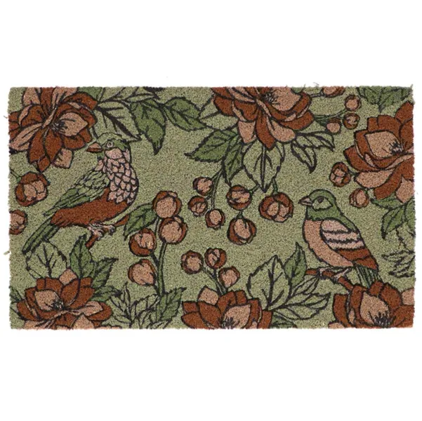 Esschert Desgin Türmatte Vintage Floral Green grün 75 x 45 cm - Kokos