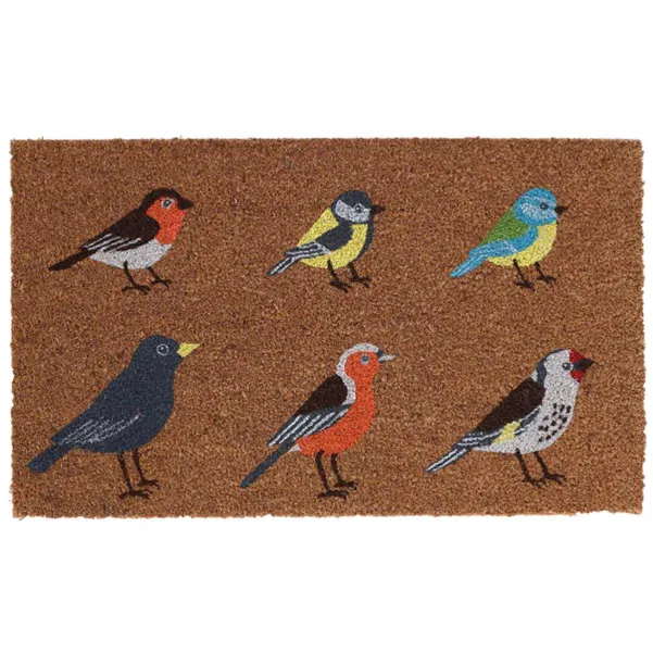 Esschert Desgin Türmatte 6 Vögel Braun & Bunt 75 x 45 cm - Kokos & PVC