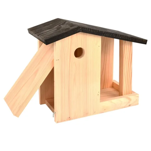 Esschert Design 2 in 1 Nistkasten und Futterhaus aus 100 % FSC® Kiefernholz