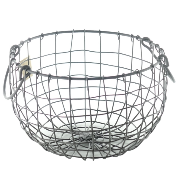 Esschert Design Bauchiger Drahtkorb Braun Ø 25 cm