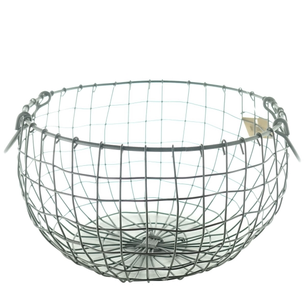 Esschert Design Bauchiger Drahtkorb Braun Ø 30 cm