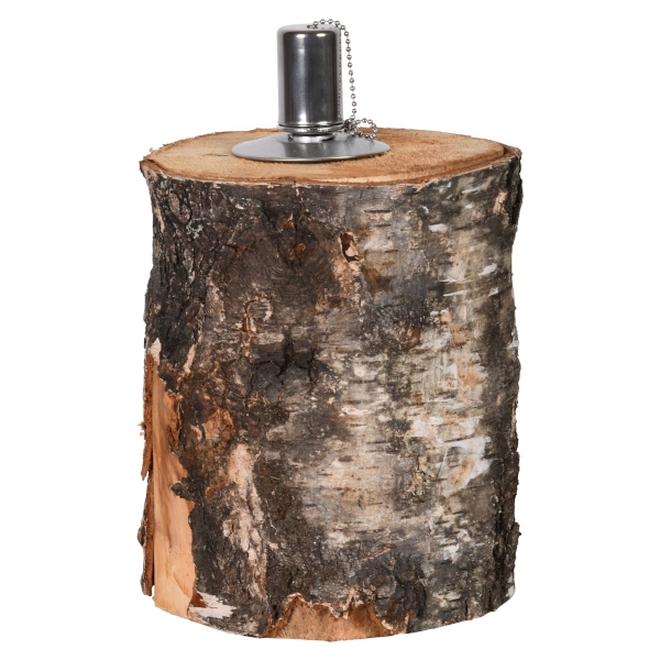 Esschert Design Birkenholz Öllampe 25 cm - Holz & Metall