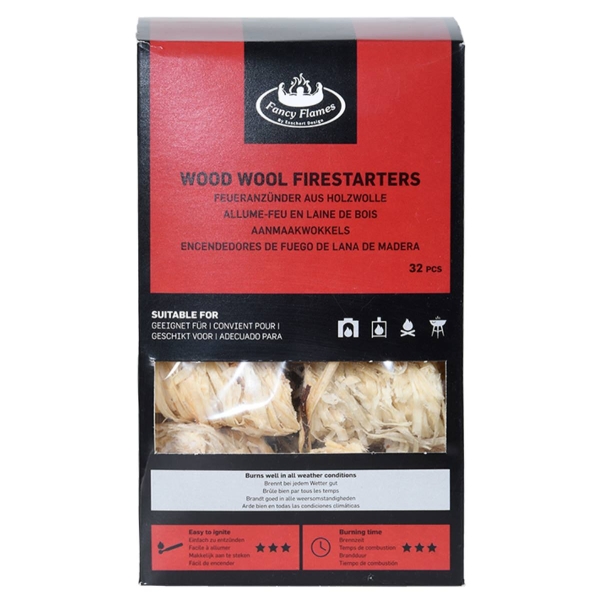 Esschert Design Brennstoffe Feueranzünder aus Holzwolle - 32er Pack