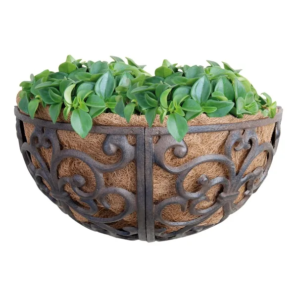 Esschert Design Dekorative Wandschale aus Gusseisen mit Kokoseinsatz