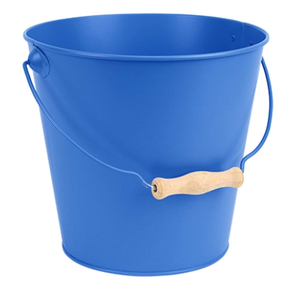 Esschert Design Eimer Blau mit Holzgriff Volumen 4,815 Liter - Metall