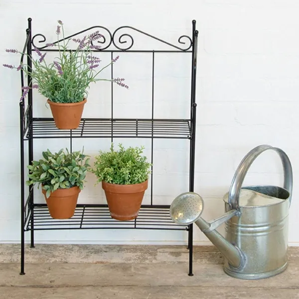 Esschert Design Etagere S Schwarz faltbar mit 2 Böden - Metall