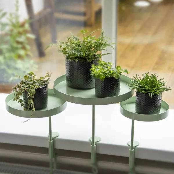 Esschert Design Fensterbankhalterung Schilfgrün L rund Ø 24 cm - Metall