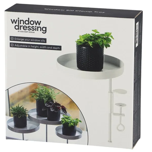 Esschert Design Fensterbankhalterung Weiß M rund Ø 18 cm - Metall