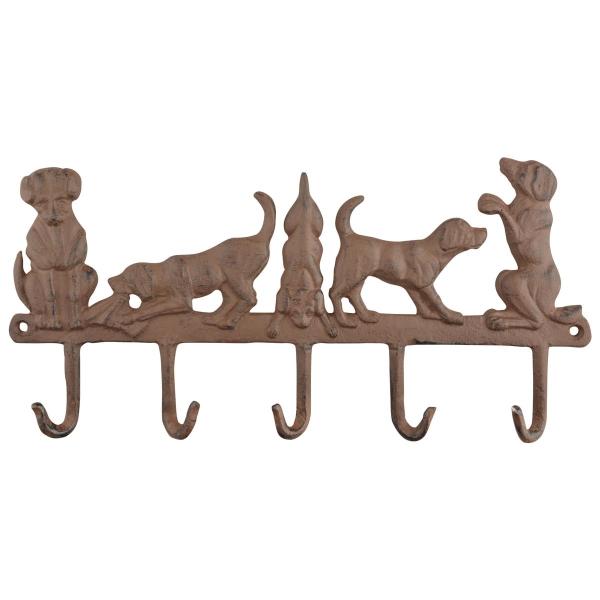 Esschert Design Garderobenhaken 5 Hunde