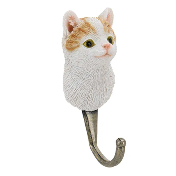Esschert Design Garderobenhaken Katzenkopf Weiß & Braun 11,8 cm - Polyresin Esschert Design Garderobenhaken Katzenkopf Weiß & Braun 11,8 cm - Polyresin