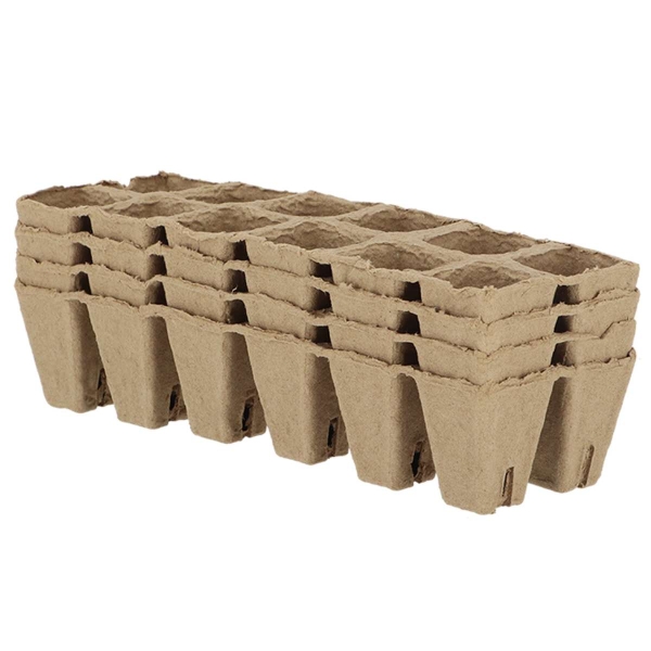 Esschert Design Garten Basics Anzuchttöpfe L 4,4 cm quadratisch - 48er Pack