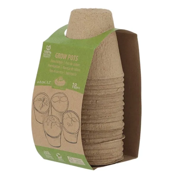Esschert Design Garten Basics Anzuchttopf M Braun Ø 8 cm - 18er Pack