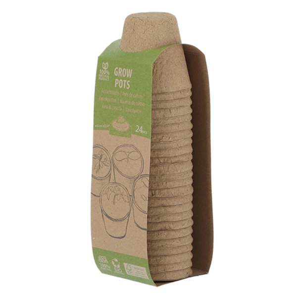 Esschert Design Garten Basics Anzuchttopf S Braun Ø 6 cm - 24er Pack