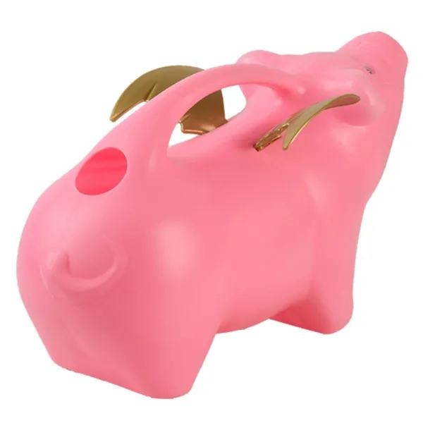 Esschert Design Gießkanne Fliegendes Schwein Rosa & Goldfarben 2,1 Liter