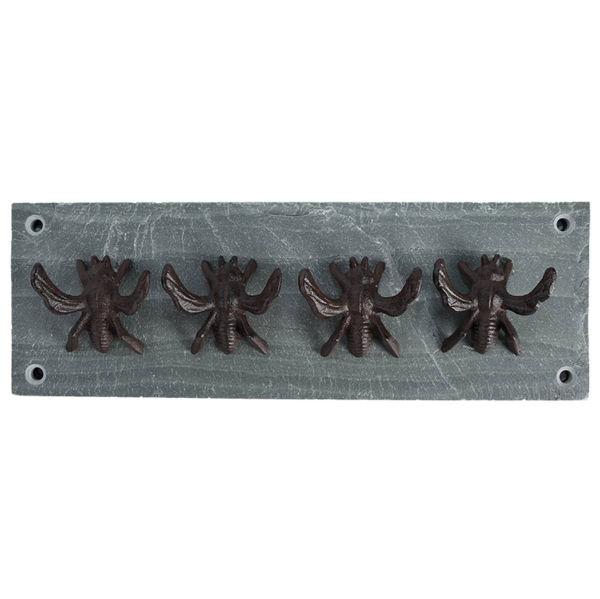 Esschert Design Hakenleiste mit 4 Aufhängern in Bienenform