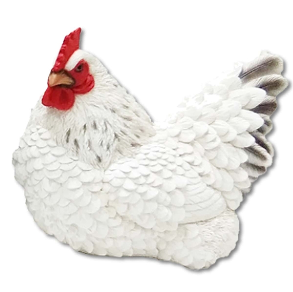 Esschert Design Huhn Weiß liegend 21,3 cm - Polyresin