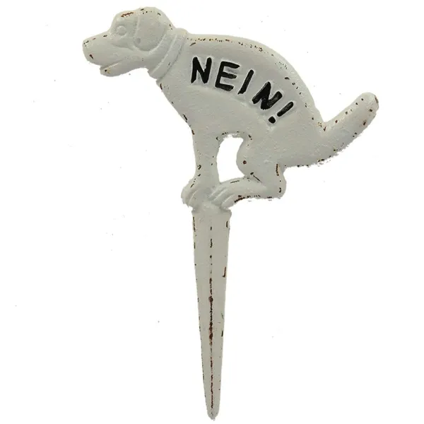 Esschert Design Hundestecker Nein! Weiß - Gusseisen