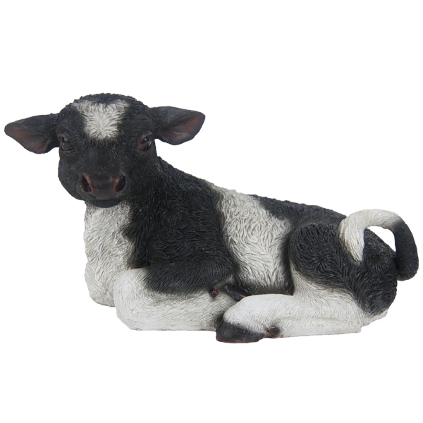 Esschert Design Kalb liegend Schwarz & Weiß - Polyresin