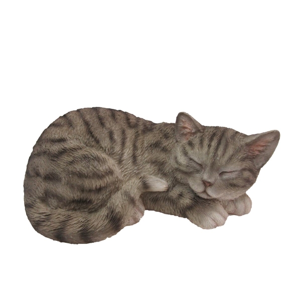 Esschert Design Katze schlafend Grau - Polyresin