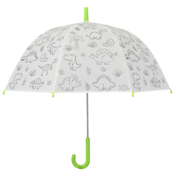 Esschert Design Kinder Regenschirm Dinosaurier Paint it Yourself zum Ausmalen