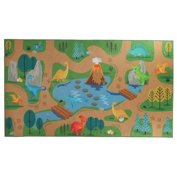 Esschert Design Kinder Spielteppich Dinosaurierwelt Outdoor 140 x 80 cm
