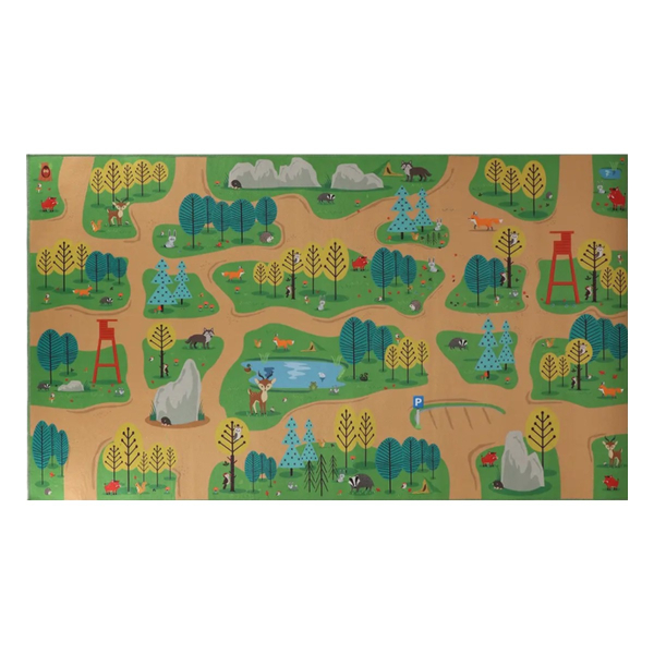 Esschert Design Kinder Spielteppich Wald Outdoor 140 x 80 cm