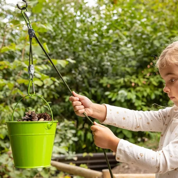 Esschert Design Kinder Spielzeug Flaschenzugseil für Entdecker Grün