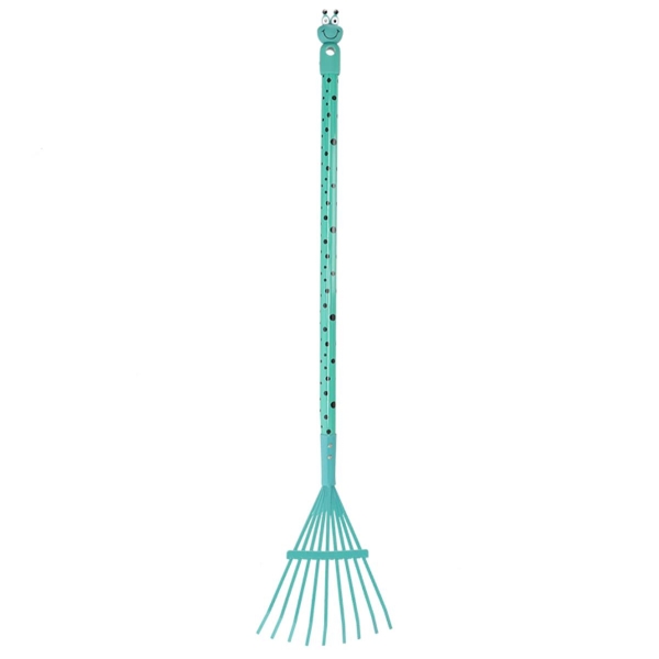 Esschert Design Kinderrasenrechen Türkis Insektenmotiv 88,6 cm - Metall