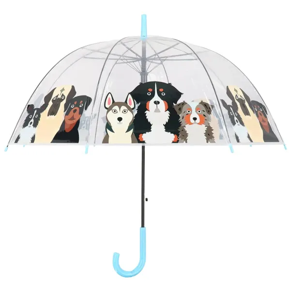 Esschert Design Kinder Regenschirm transparent mit Hunden Ø 86,5 cm