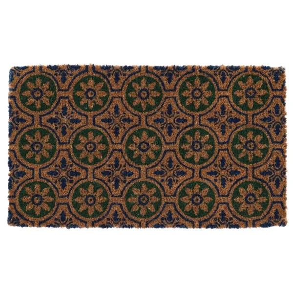Esschert Design Kokosmatte Fliesen mit Kreisdekor 75 cm