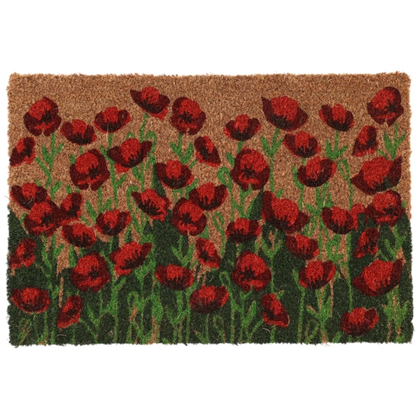 Esschert Design Kokosmatte mit rotem Mohn 60 cm