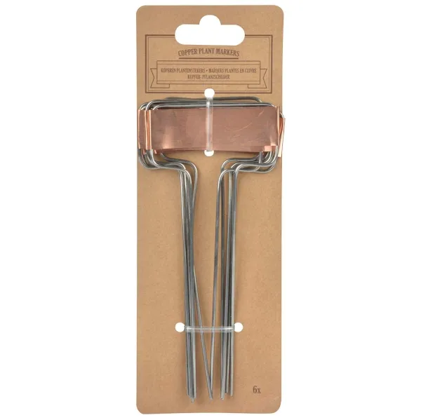 Esschert Design Kupfer Pflanzschilder 6,4 x 15,5 cm - 6er Pack