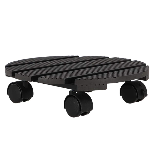 Esschert Design Pflanzenroller Outdoor rund mit Rillen Ø 28 cm - WPC