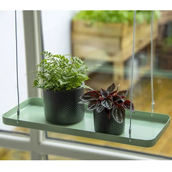 Esschert Design Pflanzentablett rechteckig Schilfgrün 38 cm - Metall