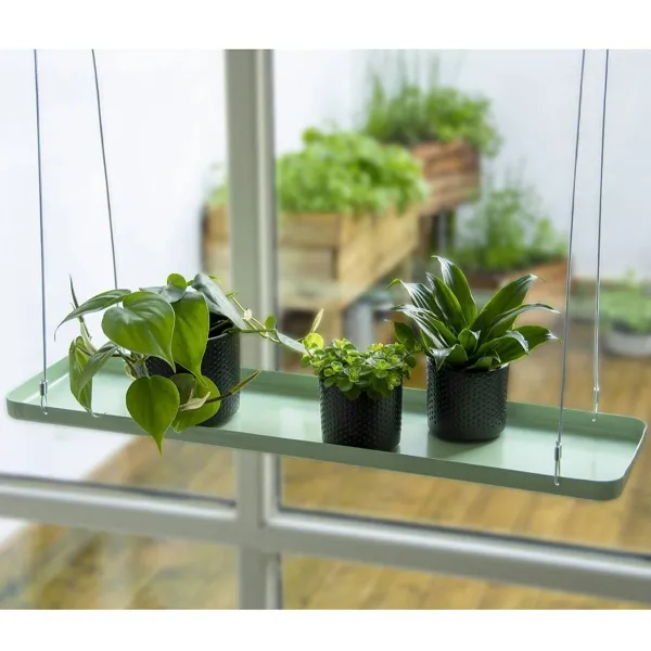 Esschert Design Pflanzentablett rechteckig Schilfgrün 58 cm - Metall